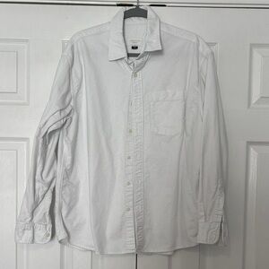 American Eagle Outfitters White Long-Sleeve Button-Down Shirt